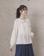 S-XL 白色荷葉邊 | 綁帶刺繡襯衫