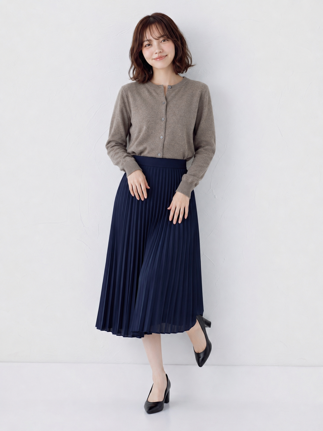 「多色」S-2XL 圓領單排扣修身針織開襟衫