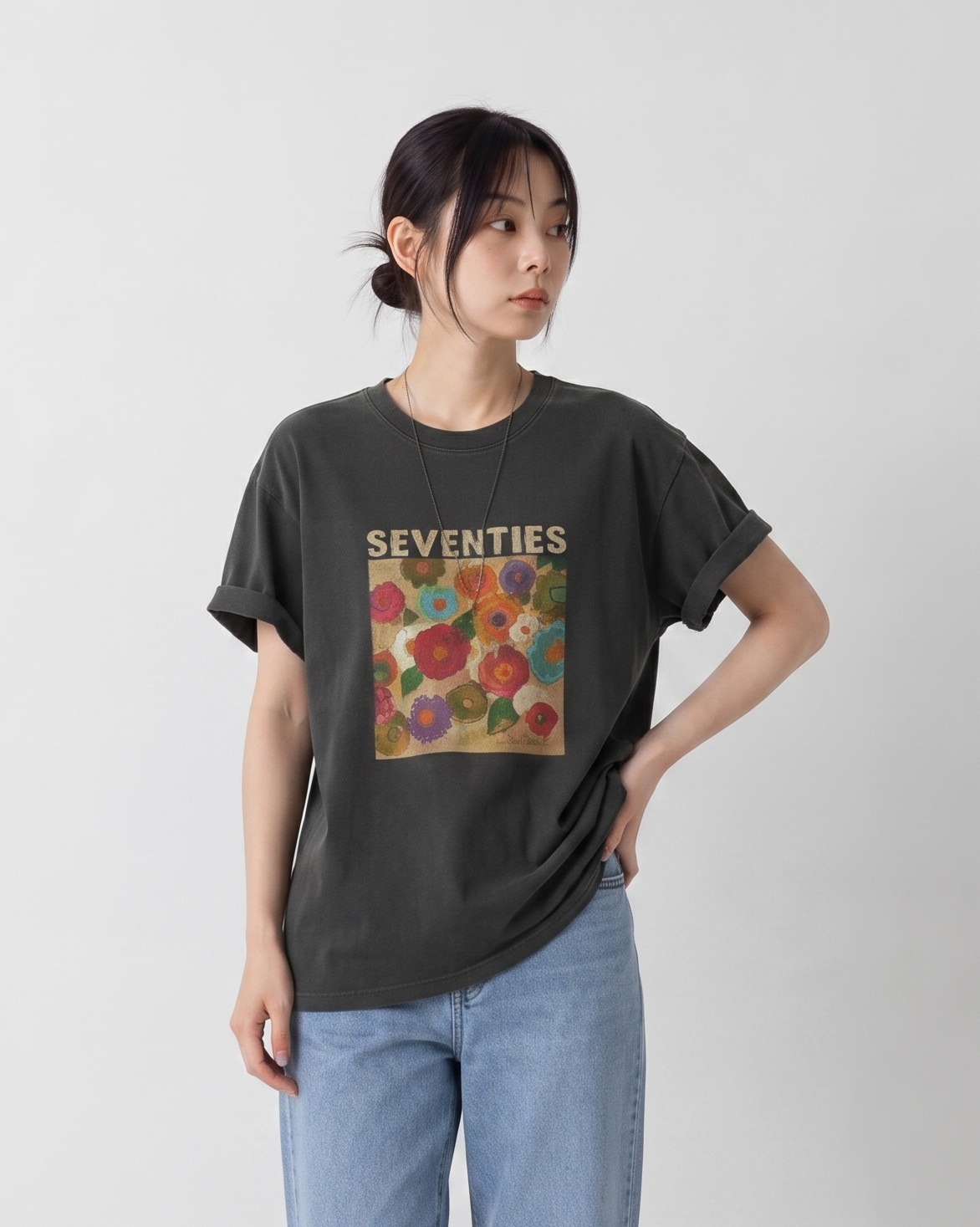 油畫藝術！ 短袖t恤小眾高級感顯瘦上衣