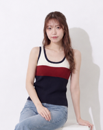 S-XL 夏日清爽氣質撞色條紋 | 針織背心