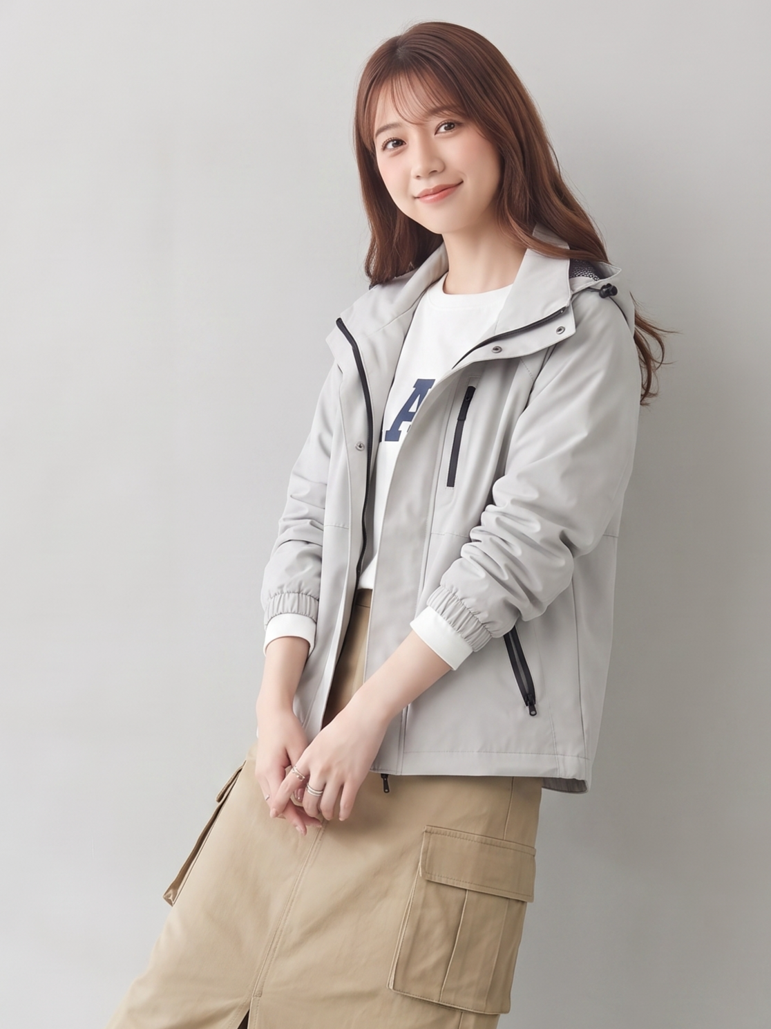 「秋季新品 」「兩色」S-2XL 連帽短版立體剪裁機能外套