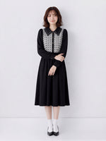 「秋季新品 」S-XL 拼接翻領收腰襯衫長袖洋裝