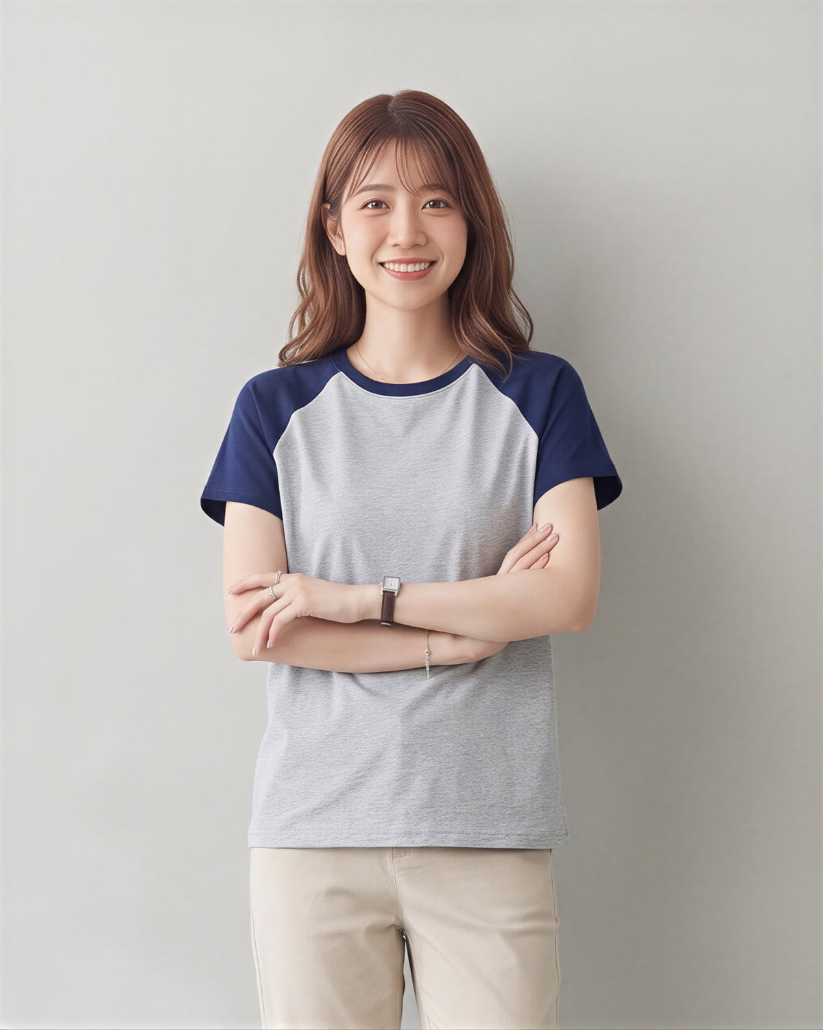 S-3XL 夏日冰皮 冰感棉插肩袖 | 撞色修身圓領短袖T恤