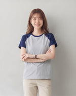 S-3XL 夏日冰皮 冰感棉插肩袖 | 撞色修身圓領短袖T恤
