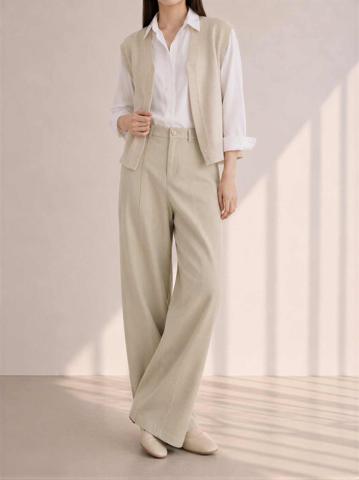 「秋季新品 」「4色」S-XL 高腰垂墜拖地寬褲