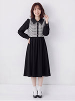 「秋季新品 」S-XL 拼接翻領收腰襯衫長袖洋裝