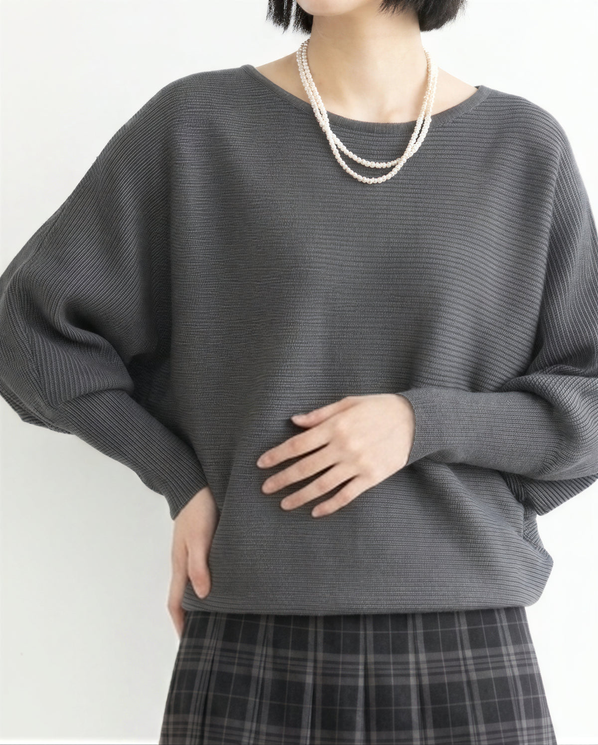 「秋季新品 」「兩色」蝙蝠袖寬鬆針織毛衣
