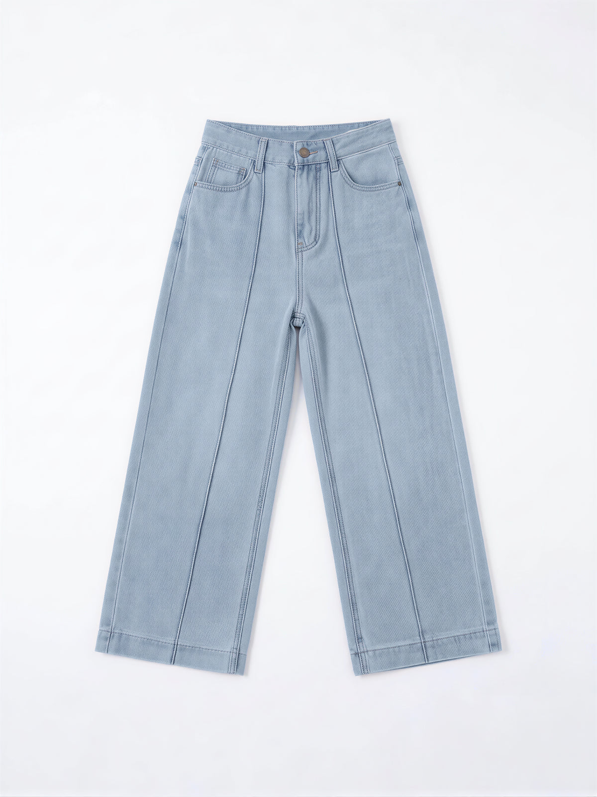 「秋季新品 」「2色」S-XL 高腰中線寬褲牛仔褲