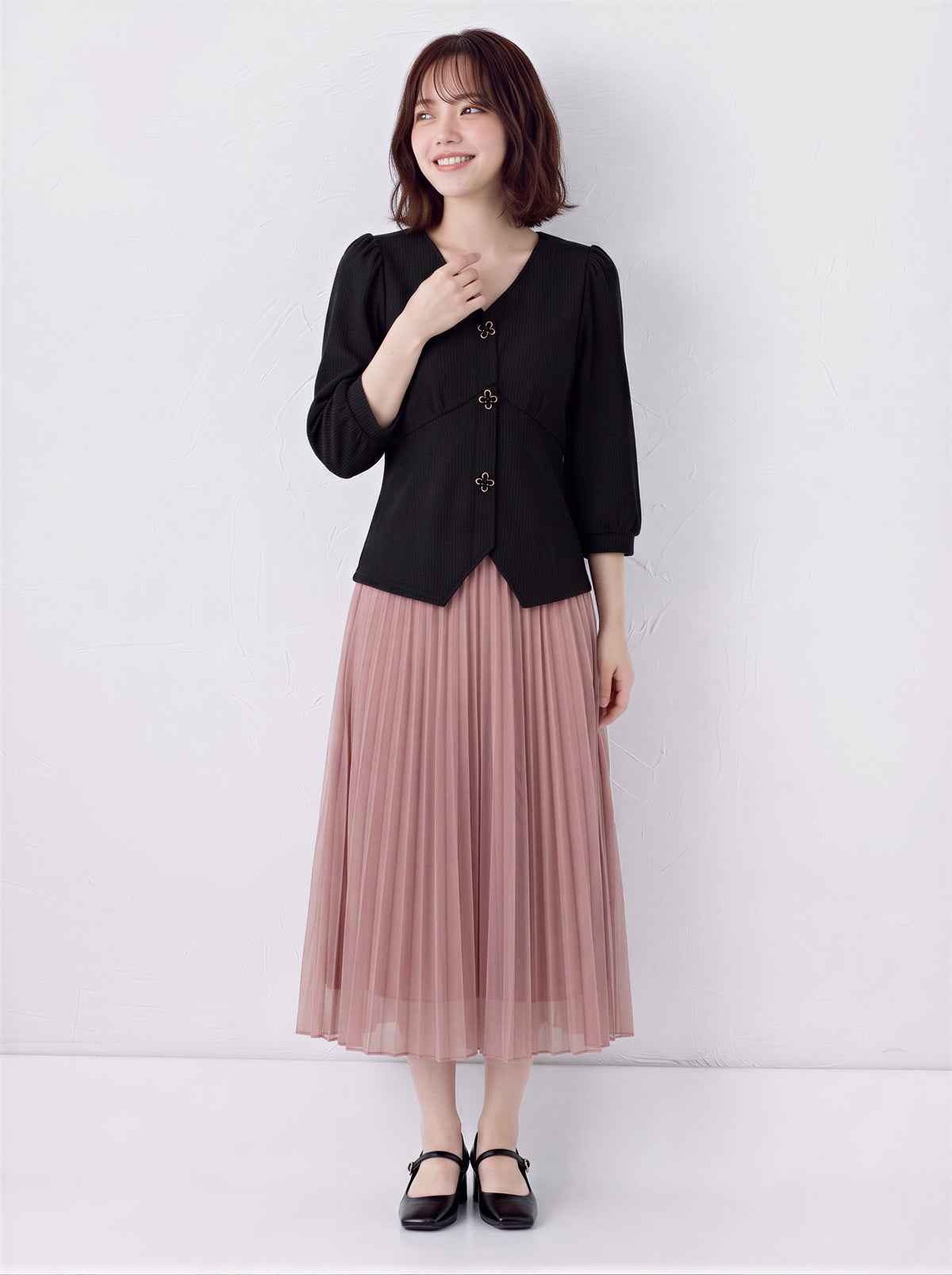 「秋季新品 」 S-XL V領收腰不規則下襬襯衫
