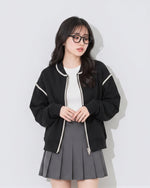 「秋季新品 」 M-XL 撞色滾邊寬鬆棒球外套