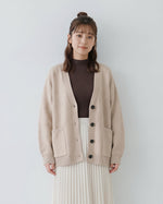 「秋季新品 」「3色」寬鬆落肩大口袋針織開襟衫