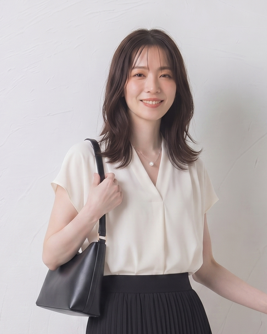 V領落肩無袖褶裥襯衫