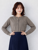 「多色」S-2XL 圓領單排扣修身針織開襟衫