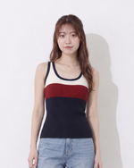 S-XL 夏日清爽氣質撞色條紋 | 針織背心