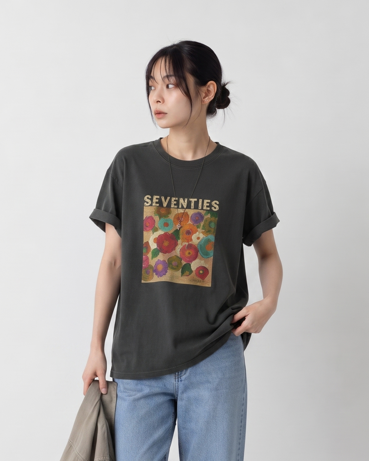 油畫藝術！ 短袖t恤小眾高級感顯瘦上衣