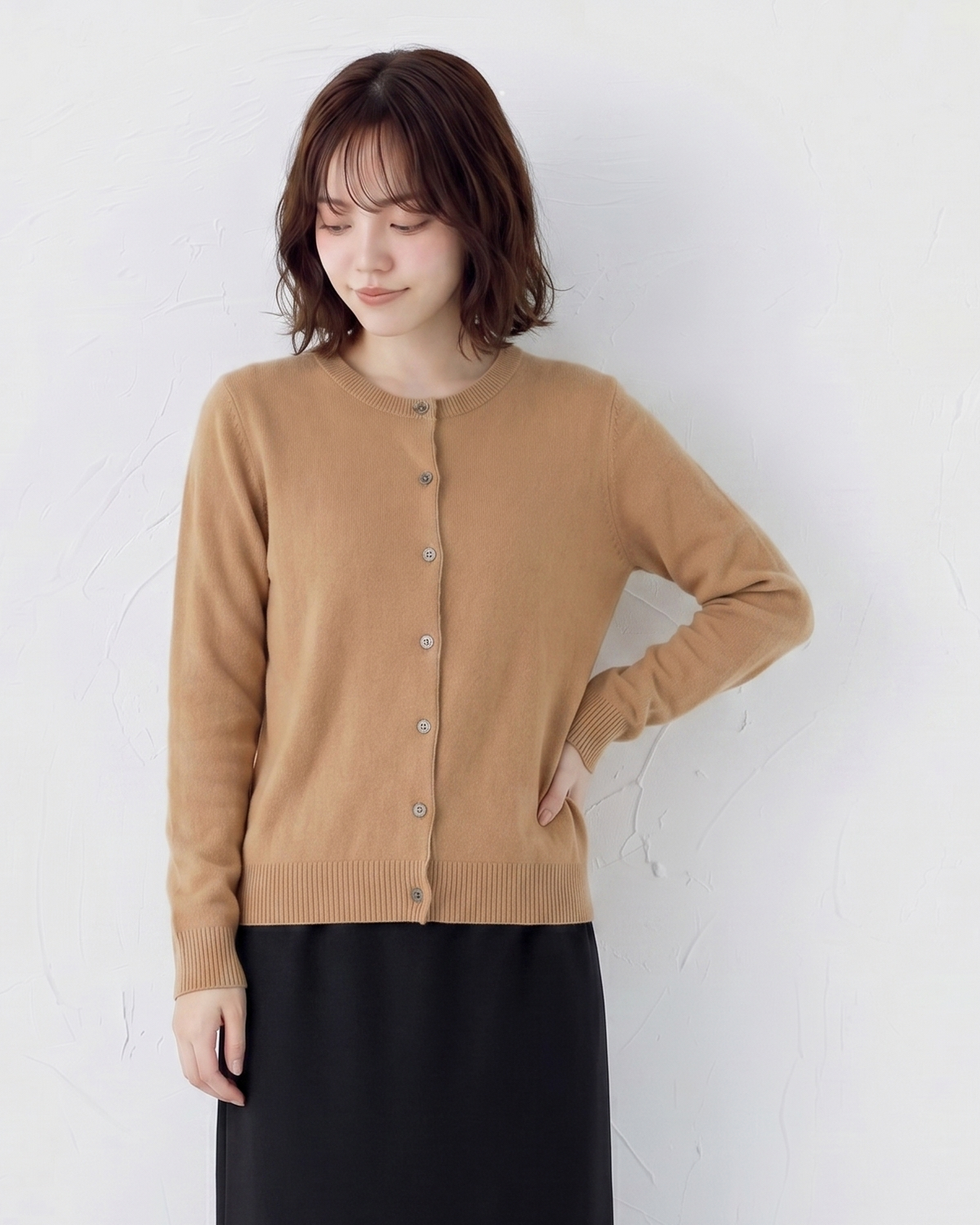 「多色」S-2XL 圓領單排扣修身針織開襟衫