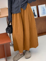 「兩色」「秋季新品 」M-XL 抓皺蓬感高腰半身裙