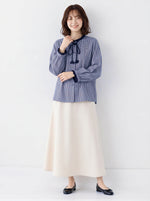 「秋季新品 」S-2XL 木耳邊綁帶格紋襯衫