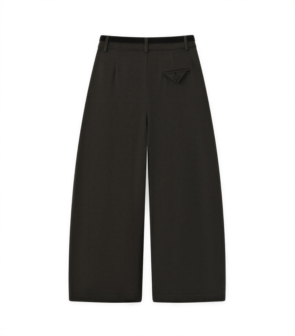 「兩色」「秋季新品 」 M-2XL 高腰修飾胯寬雙扣寬褲