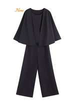 「秋季新品 」「多色」S-2XL 品質兩件式 斗篷袖上衣+長褲 套裝