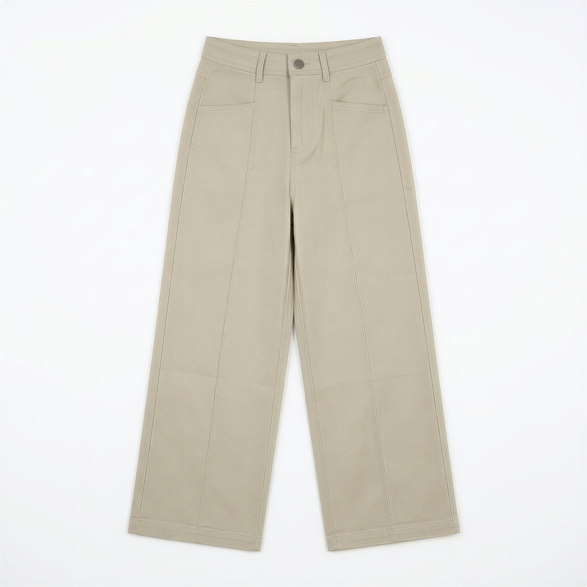 「秋季新品 」「4色」S-L 高腰中線垂墜感寬褲