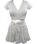 交叉裹身 收腰綁帶 分體裙式泳衣