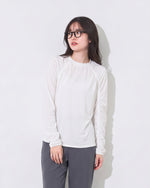 「秋季新品 」「兩色」S-XL 抽皺拼線寬鬆長袖T恤