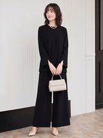 「秋季新品 」S-2XL 品質兩件式 立體褶線寬鬆上衣 + 寬褲兩件式