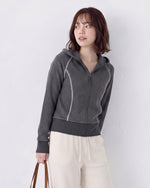 「秋季新品 」S-XL 條紋連帽拼線衛衣