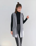 「秋季新品 」「3色」連帽開襟長版背心