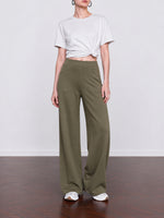 「秋季新品 」「多色」S-XL 高腰寬腿垂墜休閒褲