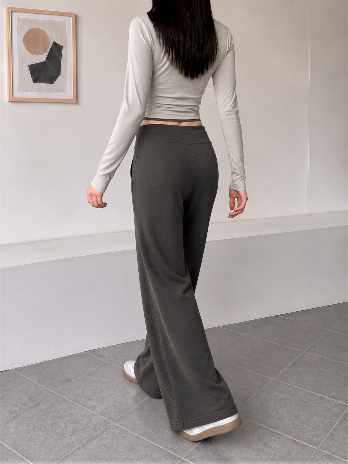 「秋季新品 」「3色」S-XL 高腰垂墜感直筒寬褲