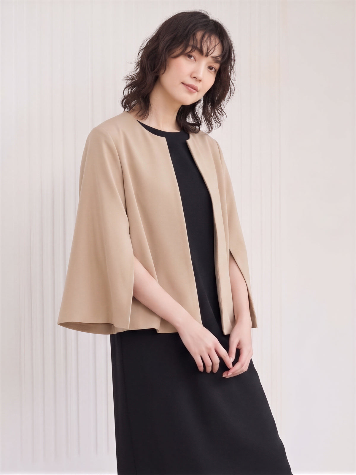 「秋季新品 」「兩色」S-2XL 品質兩件式 簡約開襟外套+洋裝 套裝