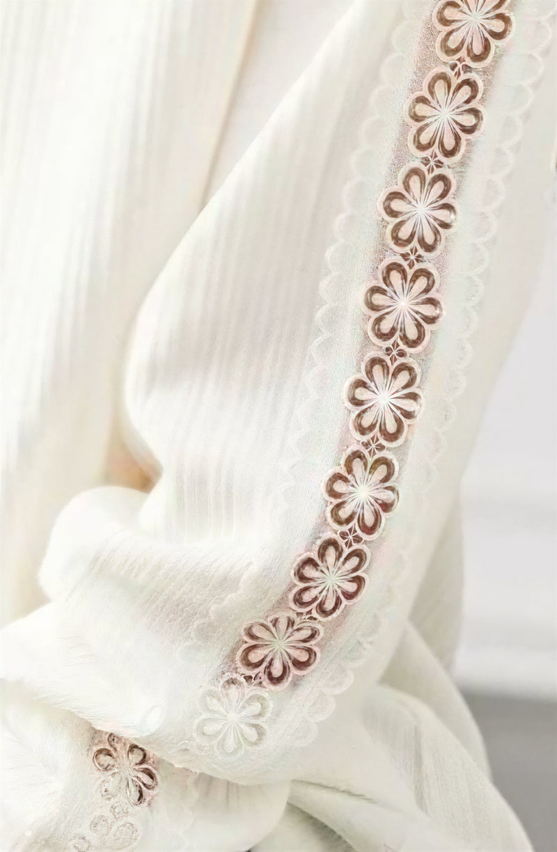 S-3XL 「秋季新品 」立體直紋 | 蕾絲拼接長袖T恤