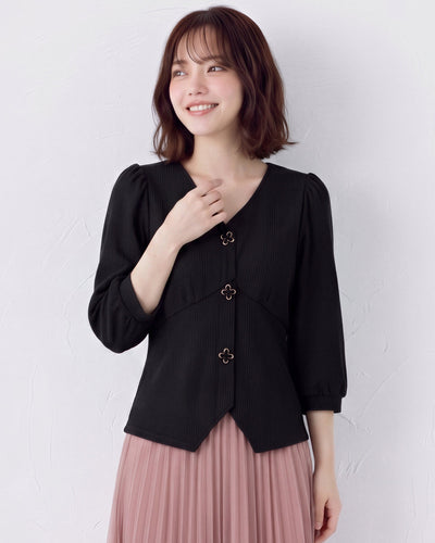 「秋季新品 」 S-XL V領收腰不規則下襬襯衫