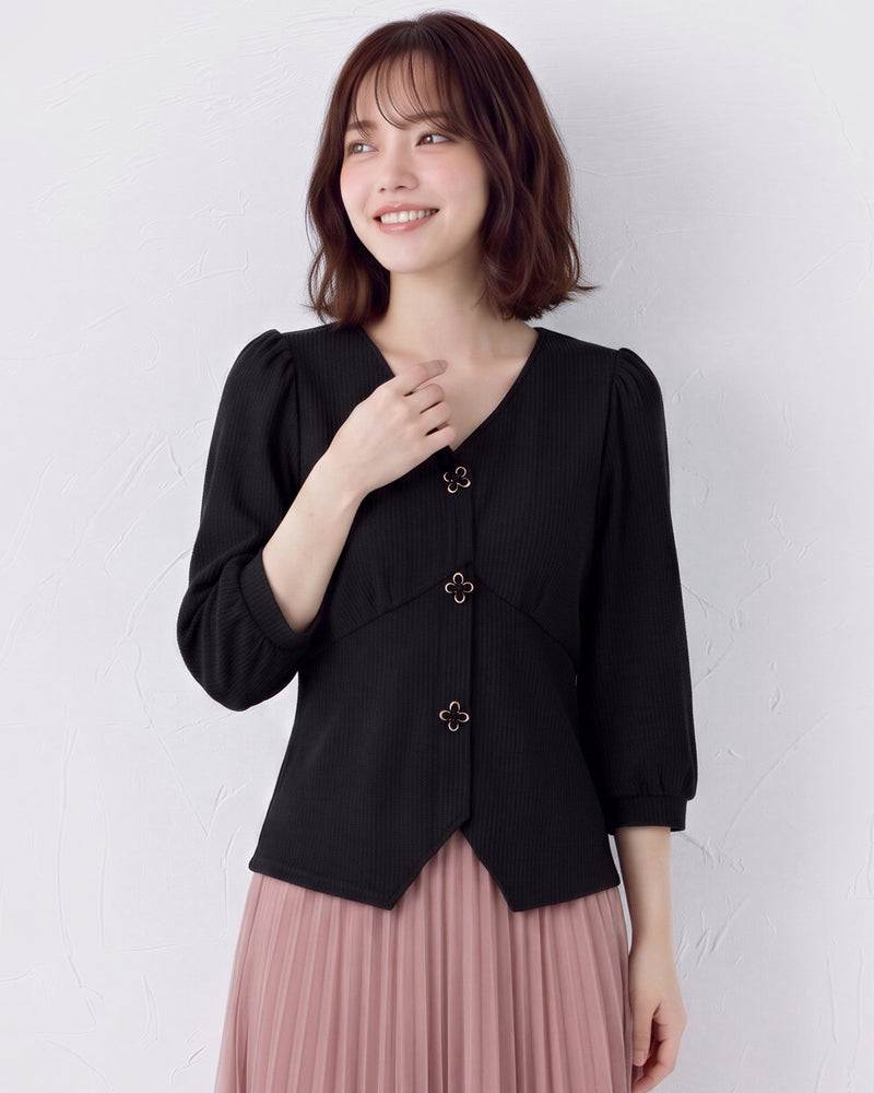 「秋季新品 」 S-XL V領收腰不規則下襬襯衫