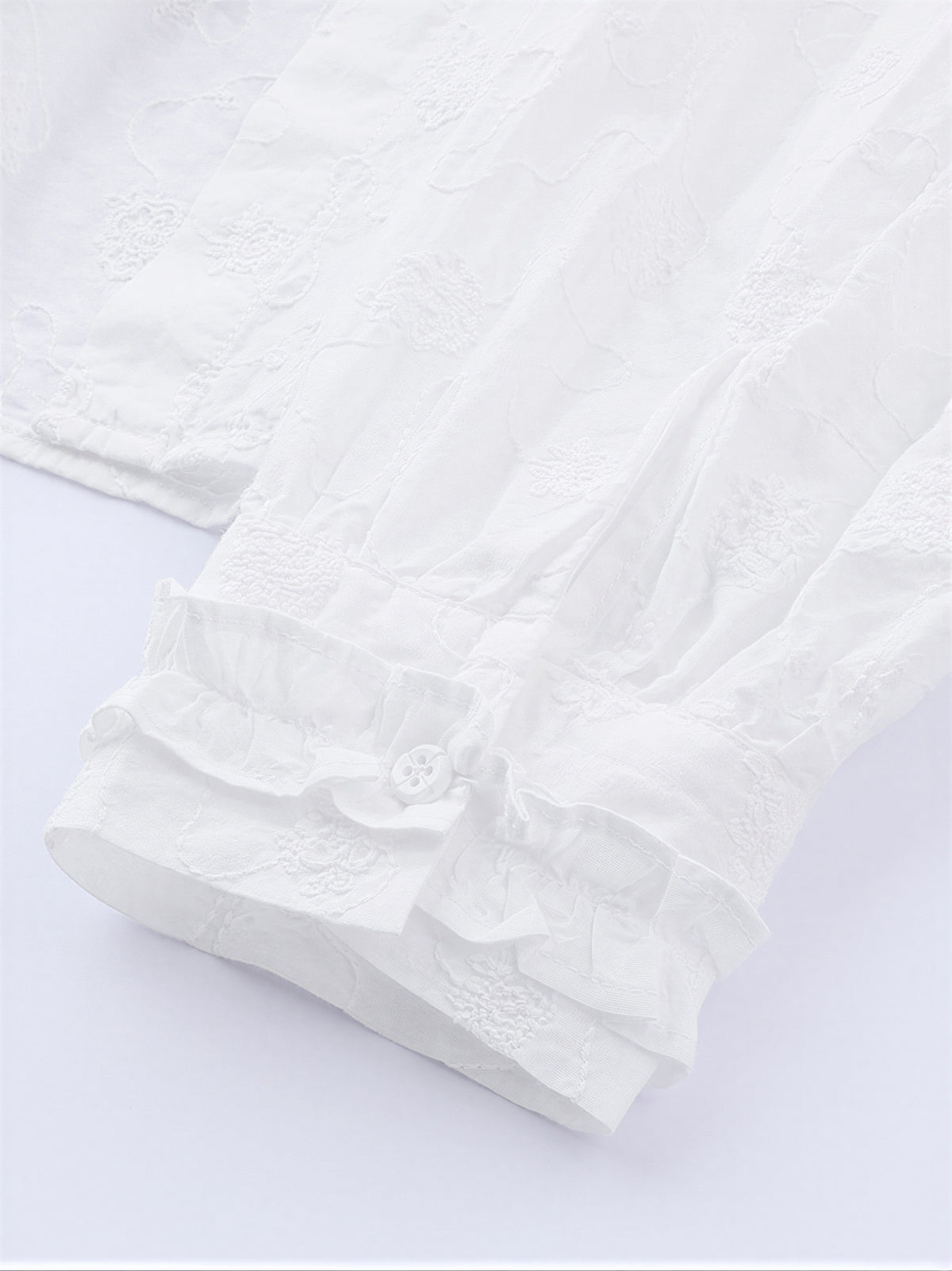 「秋季新品 」氣質純棉舒適 | 木耳邊立領寬鬆襯衫