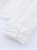 「秋季新品 」氣質純棉舒適 | 木耳邊立領寬鬆襯衫