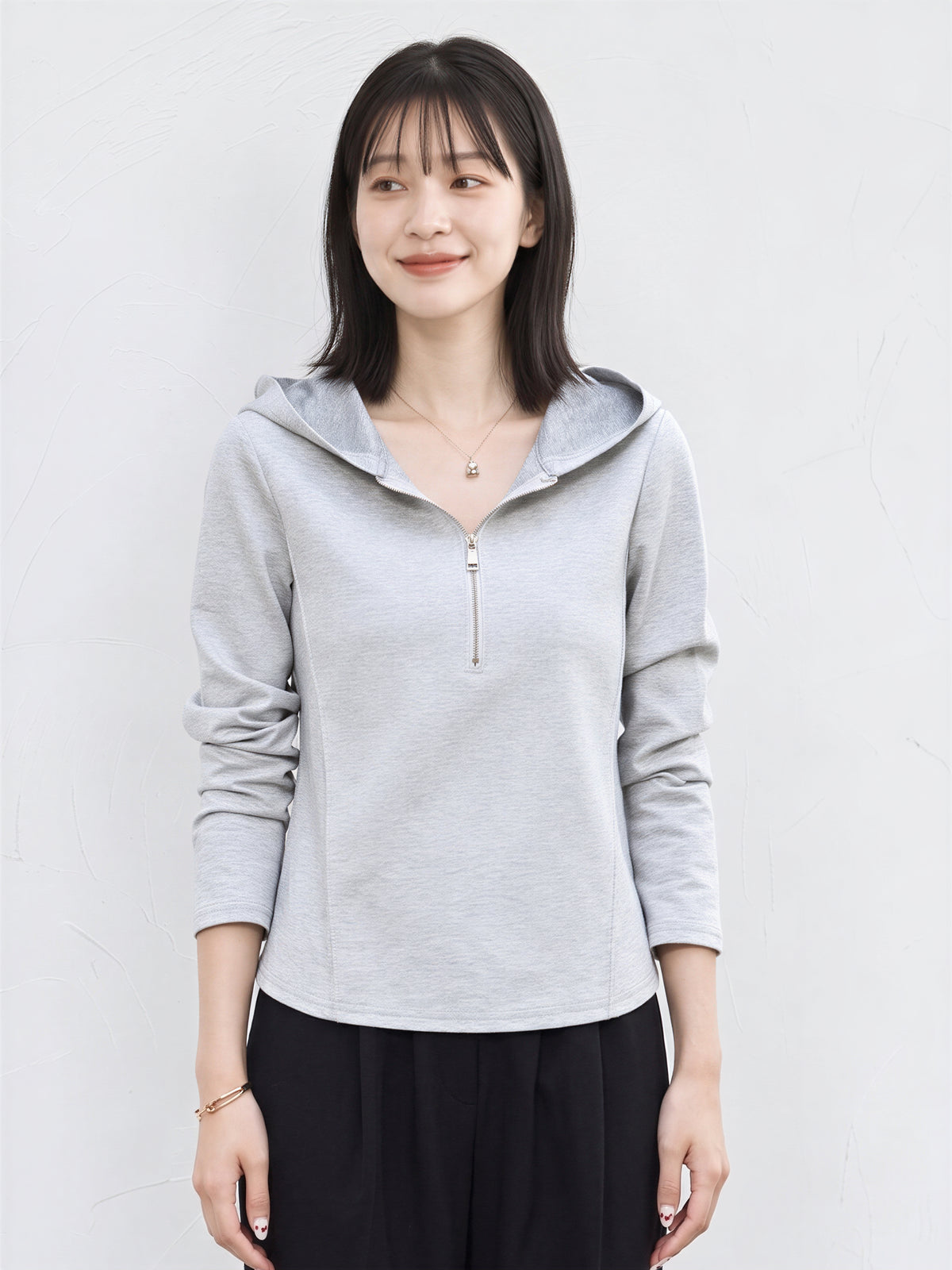 「秋季新品 」「多色」半拉鍊連帽修身衛衣