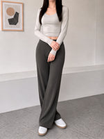 「秋季新品 」「3色」S-XL 高腰垂墜感直筒寬褲