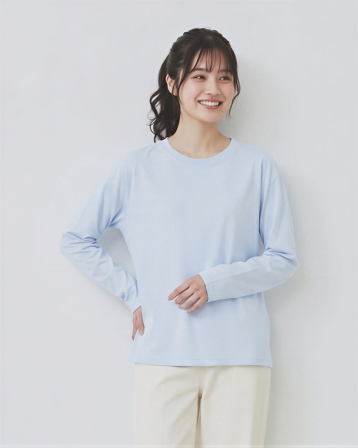 「4色」S-4XL 圓領落肩寬鬆長袖T恤