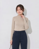 「兩色」S-2XL 木耳邊半高領修身針織衫