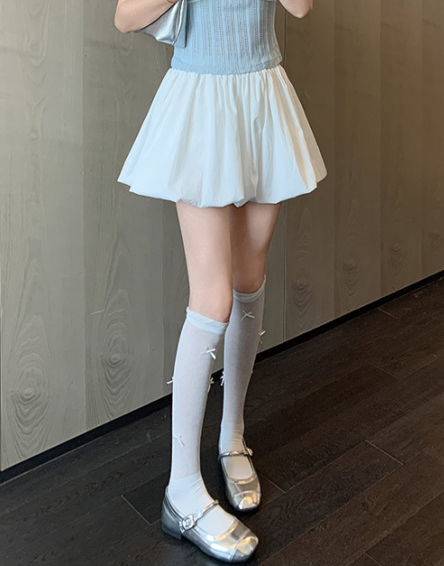 【特惠！多色】高腰燈籠抓皺澎澎裙