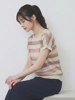 「兩色」M-XL 柔軟舒適橫條紋 | 落肩寬鬆針織衫