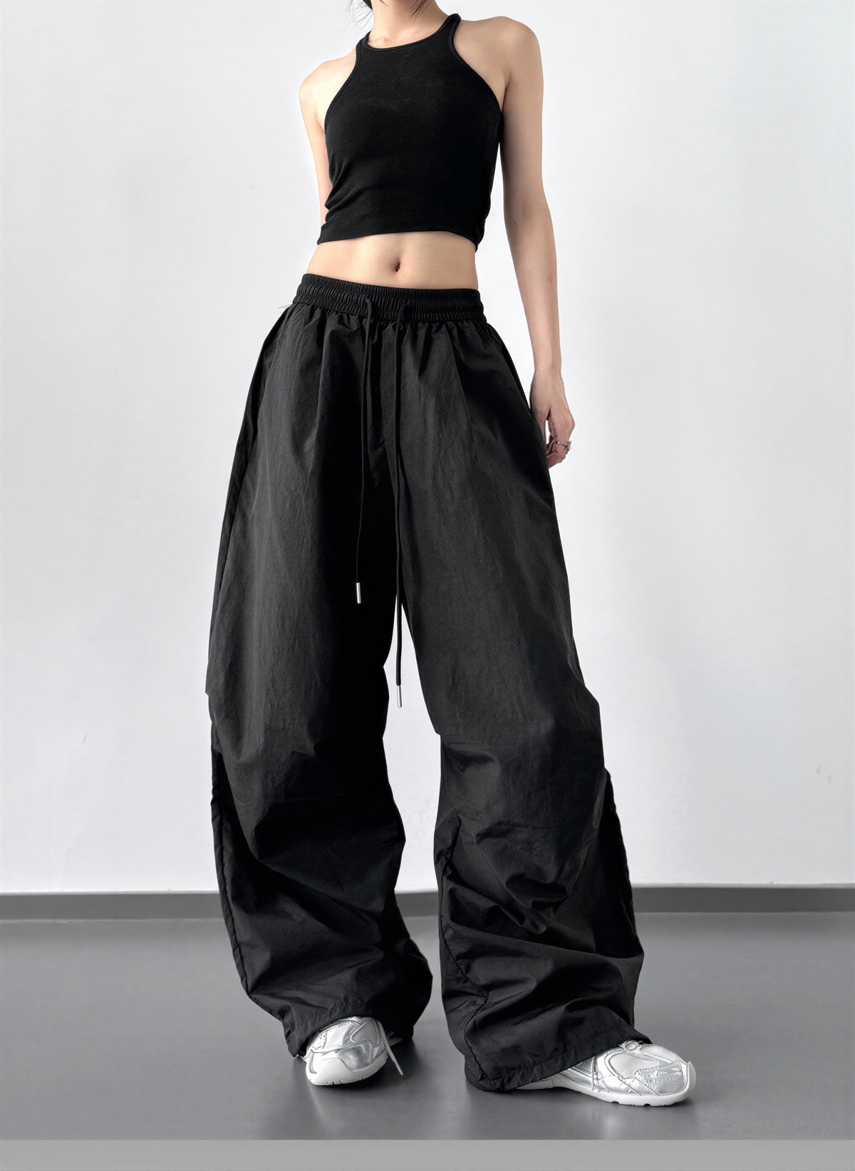 S-XL 「7色」抽繩鬆緊腰 | 立體廓形寬褲工裝褲