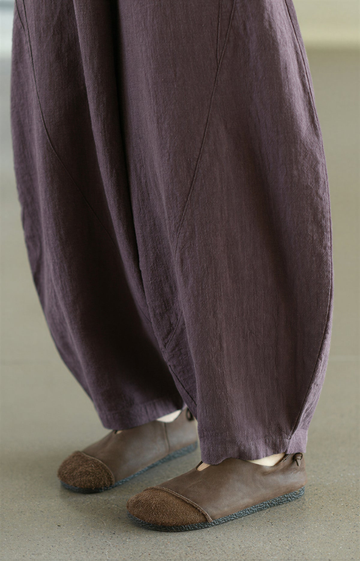 「兩色」「秋季新品 」M-2XL 鬆緊高腰寬鬆燈籠休閒褲