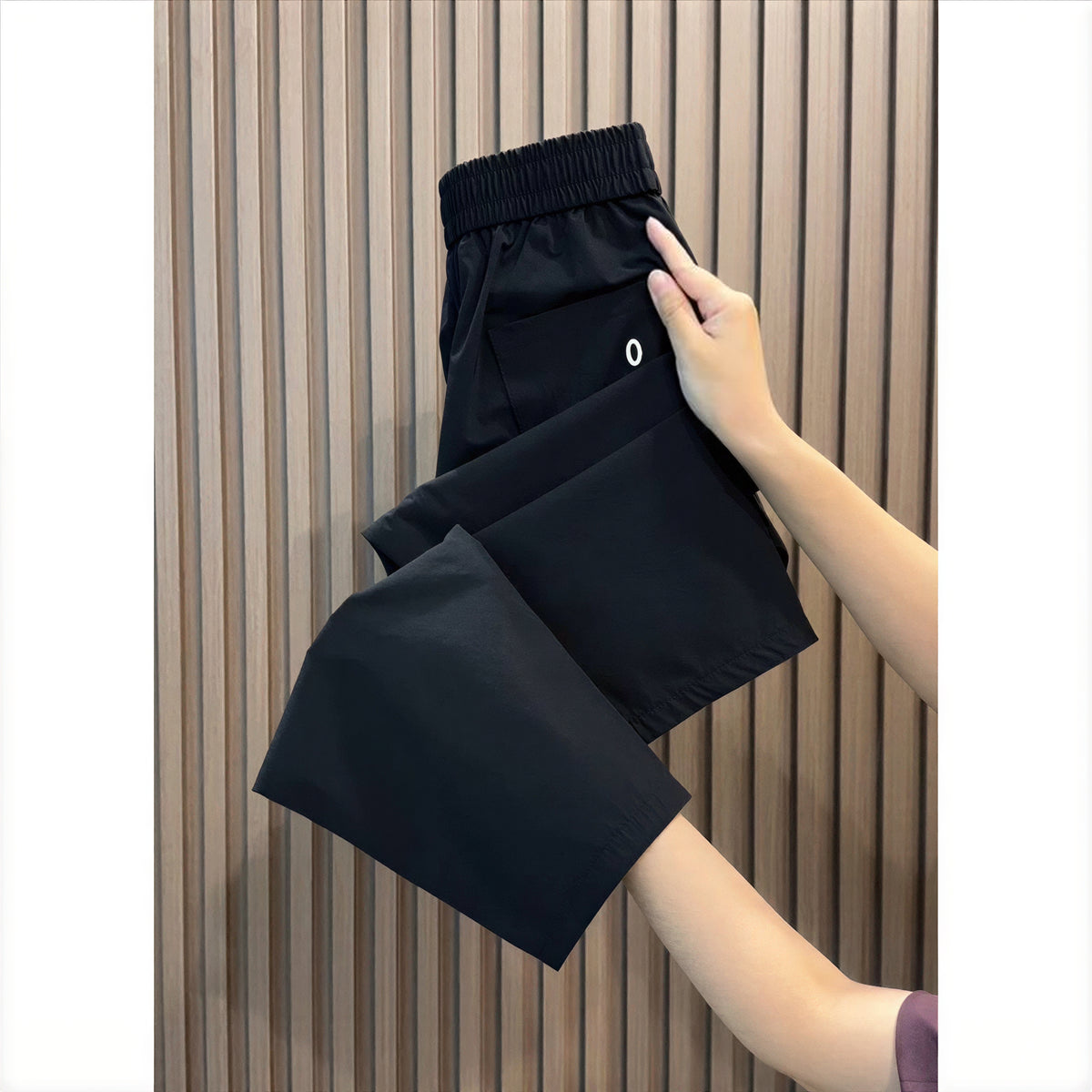 S-2XL 鬆緊高腰直筒九分褲