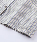 「秋季新品 」 M-XL 純棉甄選 | 條紋拼接燈籠袖襯衫