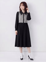 「秋季新品 」S-XL 拼接翻領收腰襯衫長袖洋裝
