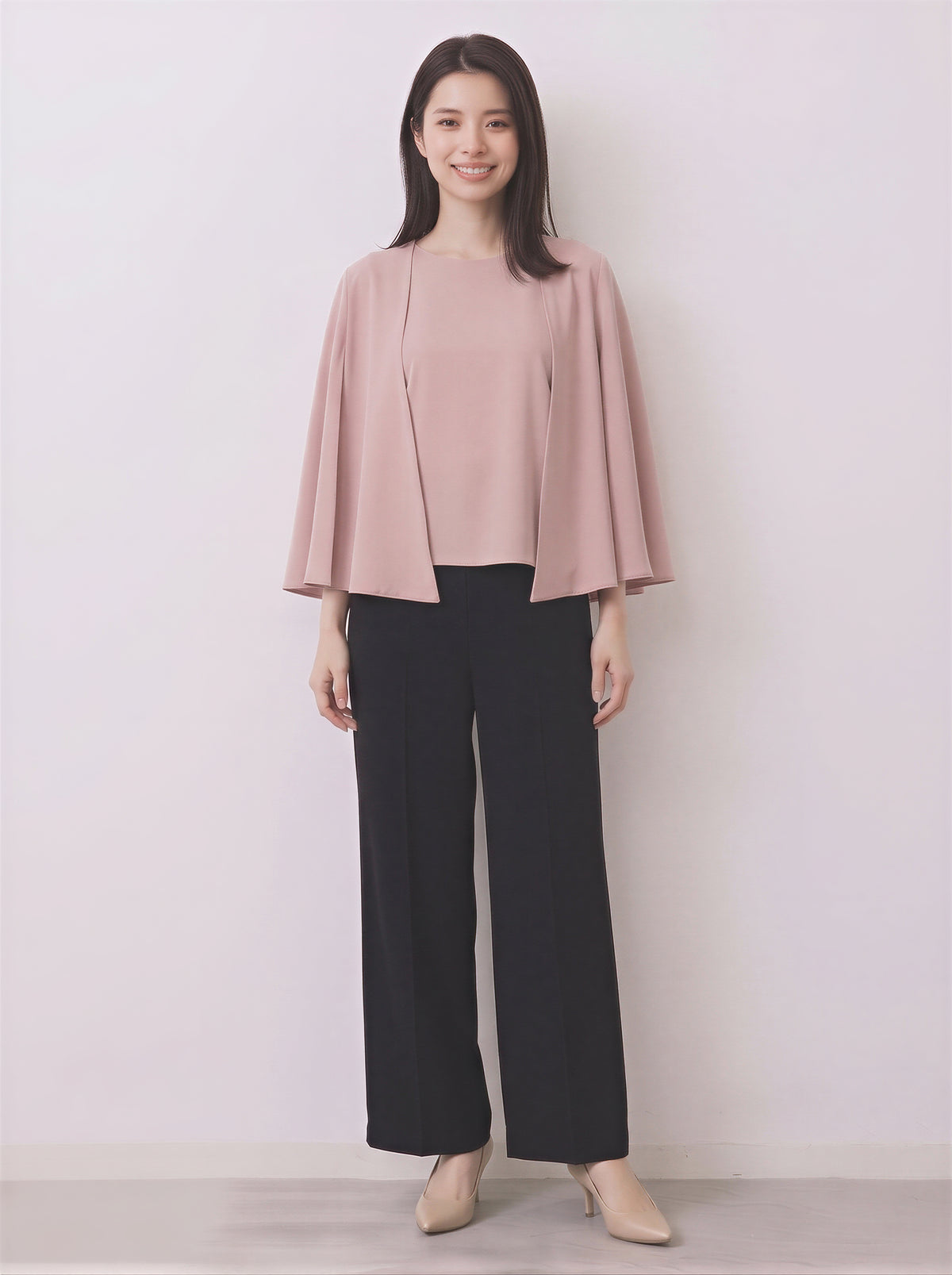 「秋季新品 」「多色」S-2XL 品質兩件式 斗篷袖上衣+長褲 套裝
